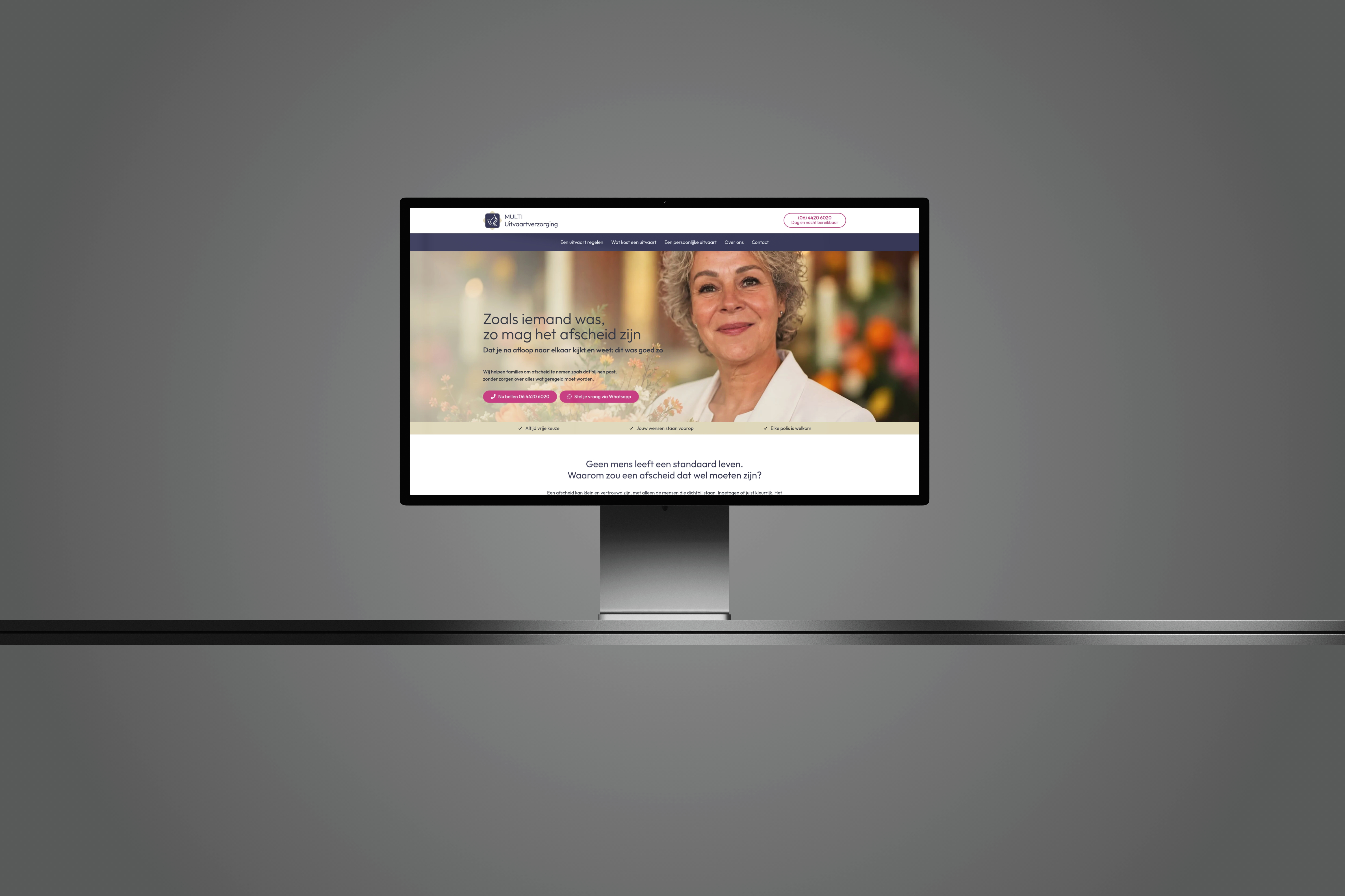 De website van Multi Uitvaartverzorging